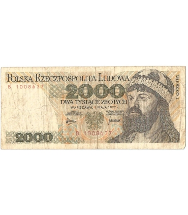 2000 zł Mieszko i Chrobry, 1977, seria B, stan 3-/4+