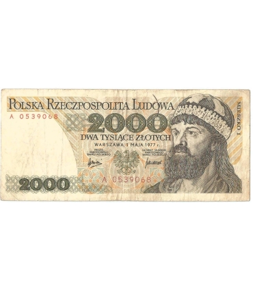 2000 zł Mieszko i Chrobry, 1977, seria A, stan 3-
