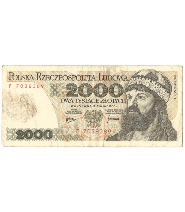 2000 zł Mieszko i Chrobry, 1977, seria F, stan 4