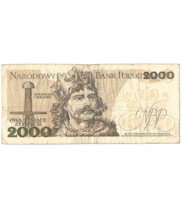 2000 zł Mieszko i Chrobry, 1977, seria B, stan 4
