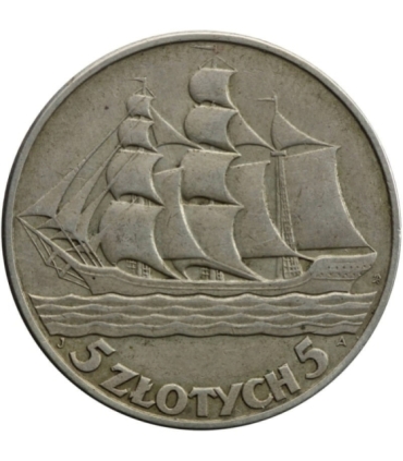 5 zł Żaglowiec 1936, stan 3, II RP