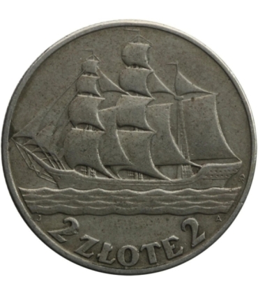 2 zł Żaglowiec 1936, stan 3