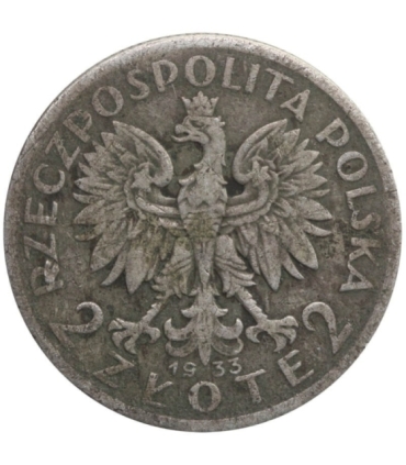 2 złote głowa kobiety 1934, stan 4+