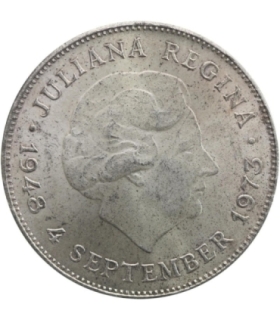 Holandia 10 guldenów, 1970, srebro, Królowa Juliana, st. 2