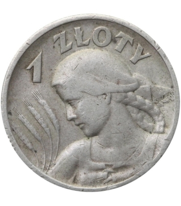1 złoty 1925, żniwiarka kropka po dacie, stan 3