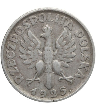 1 złoty 1925, żniwiarka kropka po dacie, stan 3