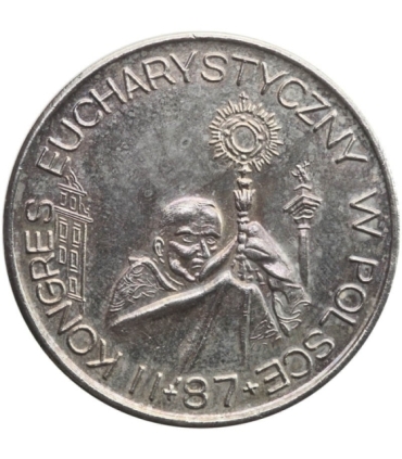 Medal 1987 Jan Paweł 2. Kongres Eucharystyczny, do końca ich umiłował