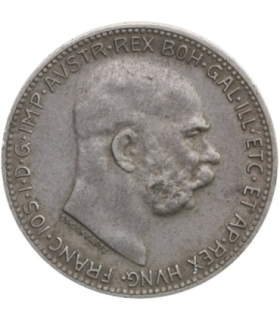 Austria 1 korona, 1916, Franciszek Józef I, srebro