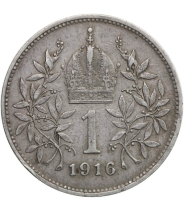 Austria 1 korona, 1916, Franciszek Józef I, srebro