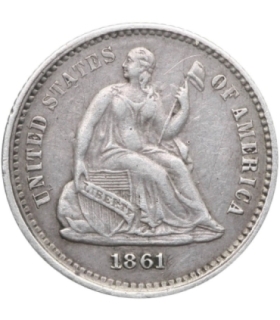 USA ½ dime, 1861 Siedząca Wolność, ładna