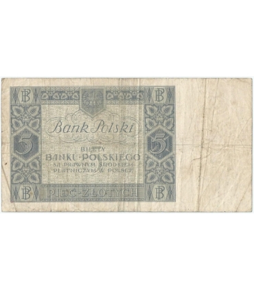 5 złotych 1930 rok, seria EY, stan 4