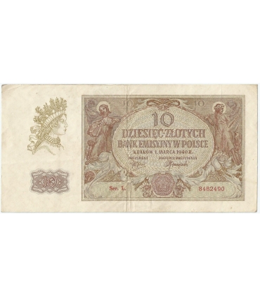 10 złotych 1940, Seria L. stan 3