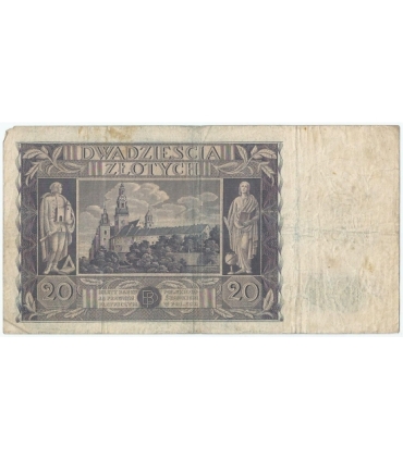 Banknot 20zł, 1936r, seria CL stan 4