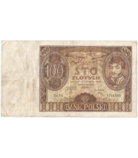 Banknot 100 zł 1934 rok, seria B.N. stan 3-