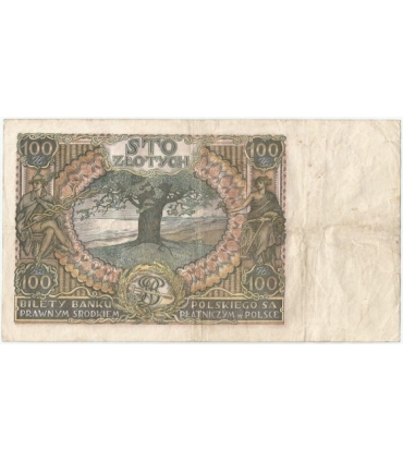 Banknot 100 zł 1934 rok, seria B.N. stan 3-