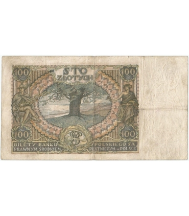 Banknot 100 zł 1932 rok, seria A.D. stan 3-