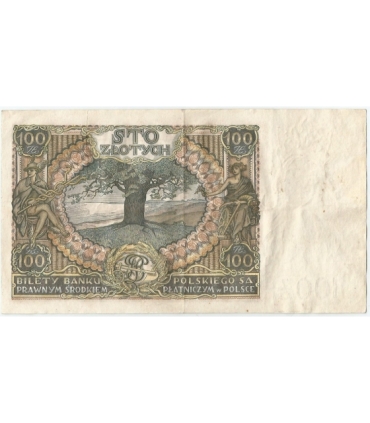 Banknot 100 zł 1932 rok, seria A.E. stan 3-