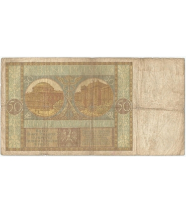 50 złotych 1929 r. stan 4+, seria DE.