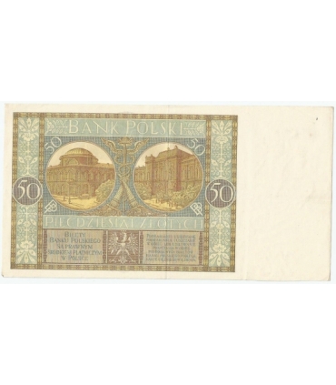 50 złotych 1929 r. stan 3/3+, seria EC.