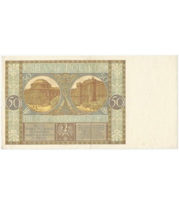 50 złotych 1929 r. stan 3+, seria EC.