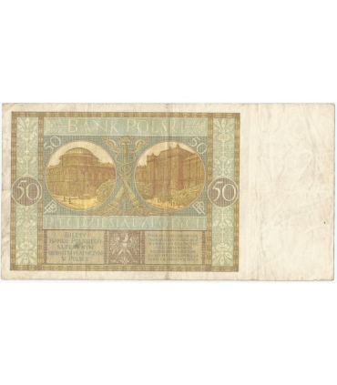 50 złotych 1929 r. stan 3-, seria ES.