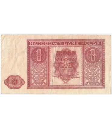 Banknot 1 złoty 1946 rok - stan 4+