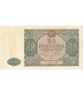 20 złotych 1946, Ser. F, stan 2/2+