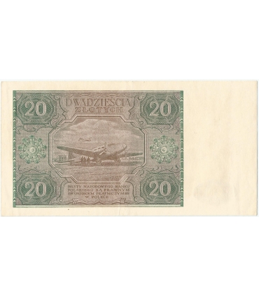 20 złotych 1946, Ser. F, stan 2/2+
