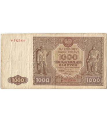 1000 zł, 1946, stan 3, seria D 5680415