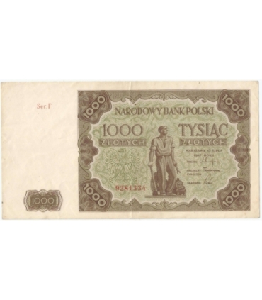 1000 zł, 1947, stan 3, seria F