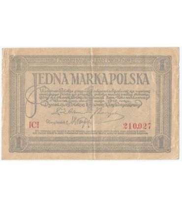 1 marka polska, 17 maja 1919, seria ICI, st. 3+