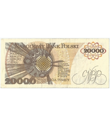 20000 zł, Maria Skłodowska-Curie, 1989, seria AN, stan 3/3-