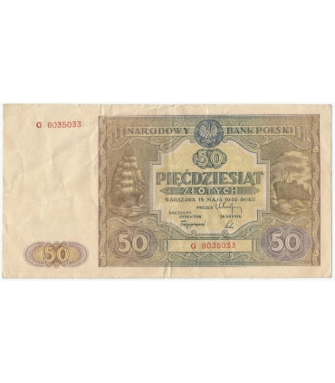 50 złotych 1946, Seria G, stan 3