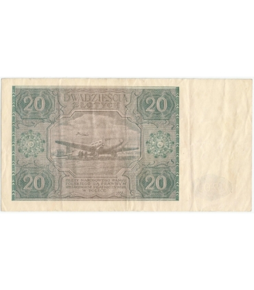 20 złotych 1946, Ser. B (rzadsza), stan 3