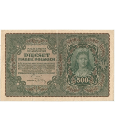 500 marek polskich 1919, stan 3+/2-, I Serja BN