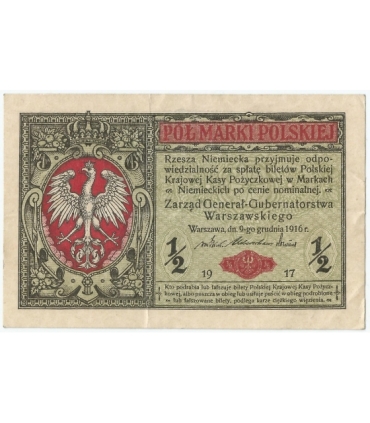 1/2 marki polskiej 1916, Generał, Seria B, st. 2-