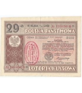 Bon 29-a polska państwowa loteria klasowa, 1934, st. 3-