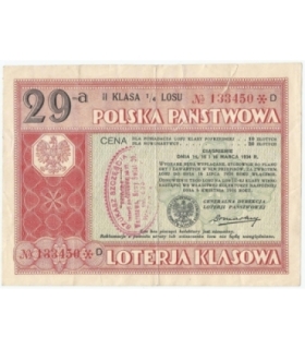 Bon 29-a polska państwowa loteria klasowa, 1934, st. 3-