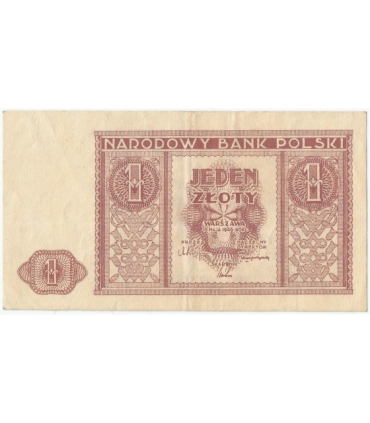 Banknot 1 złoty 1946 rok - stan 3