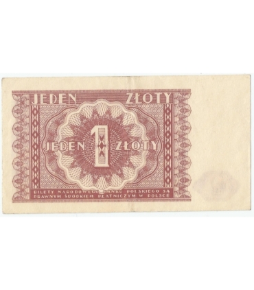 Banknot 1 złoty 1946 rok - stan 3