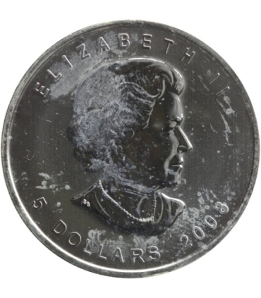 Kanada 5 dolarów Liść klonowy, 2008, Ag999, 1Oz, certyfikat