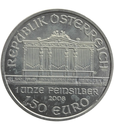 Austria 1,5 Euro 2008 Filharmonicy wiedeńscy, srebro, 1oz, stan 1