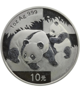 Chiny 10 YUANÓW 2008 Panda 1 uncja Ag 999, certyfikat