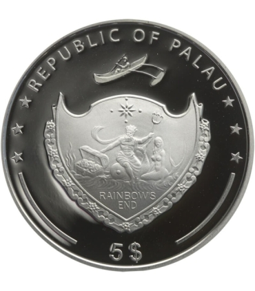 Palau 2008, 5 dolarów perła - 2500 szt. Srebro Ag925 + prawdziwa perła