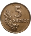 5 groszy 1949, brąz, 2+, ładna