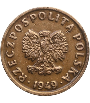 5 groszy 1949, brąz, 2+, ładna