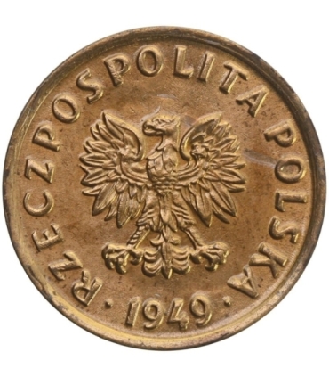 5 groszy 1949, brąz, 2+, ładna