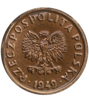 5 groszy 1949, brąz, 2+, ładna