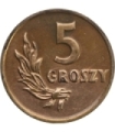 5 groszy 1949, brąz, 1-/2+, ładna