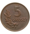 5 groszy 1949, brąz, mennicza stan 1/1-, piękna